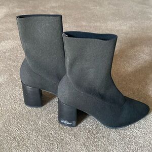 Black stretchy ankle boots